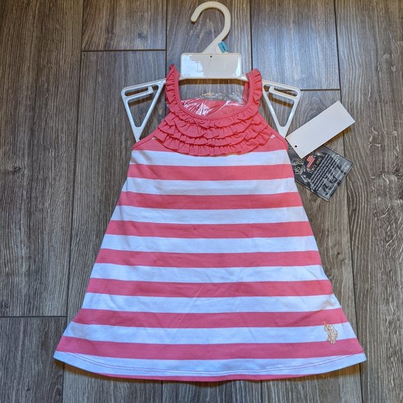 [KIDS 2/$30] NWT Baby Girl (6-9M) - U.S. POLO ASSN. 2pc Dress Set - Picture 2 of 5